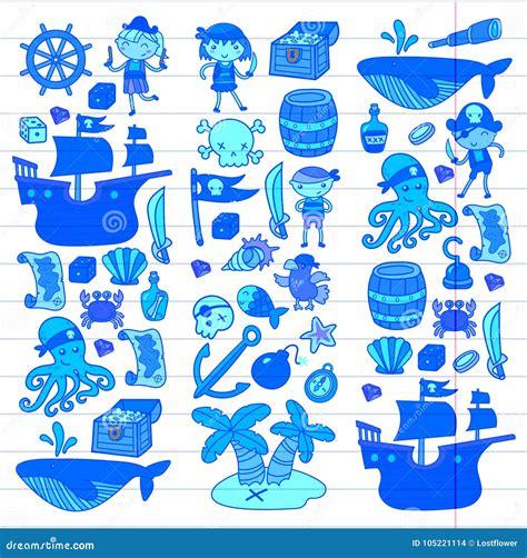 Bambini Che Giocano I Ragazzi Dei Pirati E Le Ragazze Asilo, Scuola