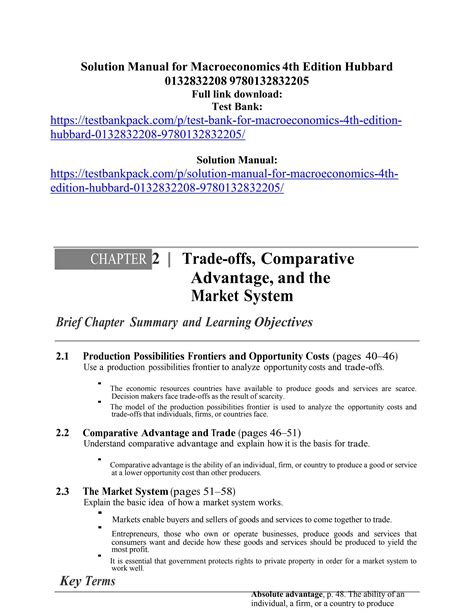 Solution Manual For Macroeconomics Th Edition Hubbard