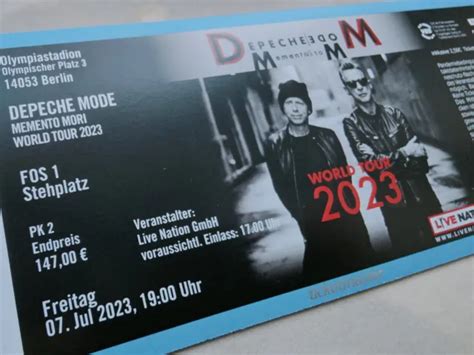 Depeche Mode Ticket Berliner Olympiastadion Memento Mori