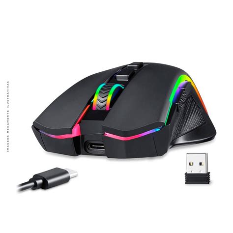 Melhor Mouse Sem Fio Gamer - Mouse Gamer Sem fio Redragon Griffin RGB, USB | M602-KS