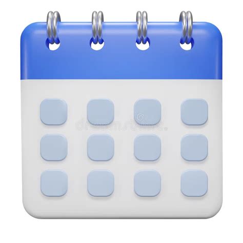 Calendar Date 3d Icon Blue Calendar With Flipping Pages And Rings