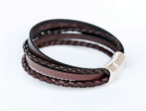 Xmas Gift Vegan Men Vegan Bracelet Multi Strand Silver Magnet Clasp