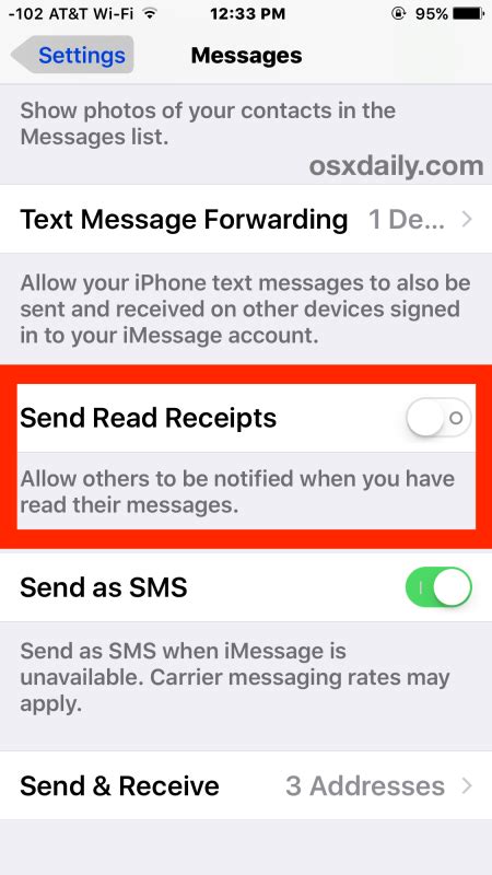 Cómo deshabilitar la lectura de recibos en iMessage para iPhone y iPad