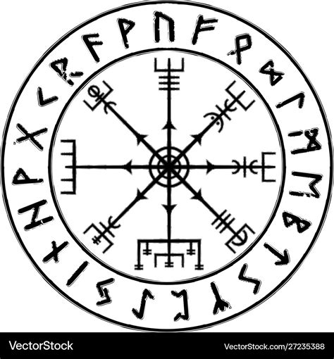 vegvisir runic compass royalty  vector image