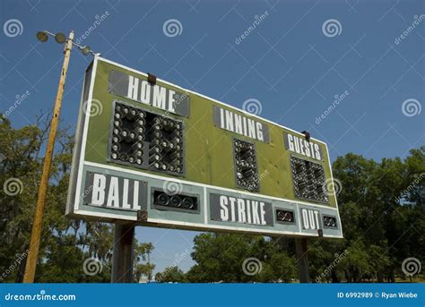 Retro Baseball Scoreboard Royalty Free Stock Photography