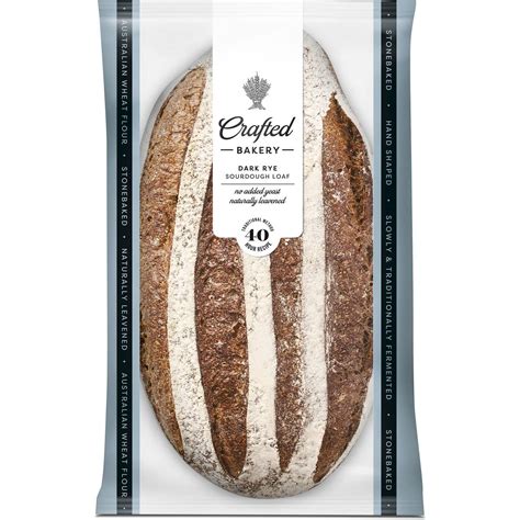 Woolworths Crafted Sourdough Loaf Dark Rye Each Woolworths