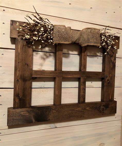 6 Pane Wood Window Frame Rustic Wall Decor Primitive Wall Decor