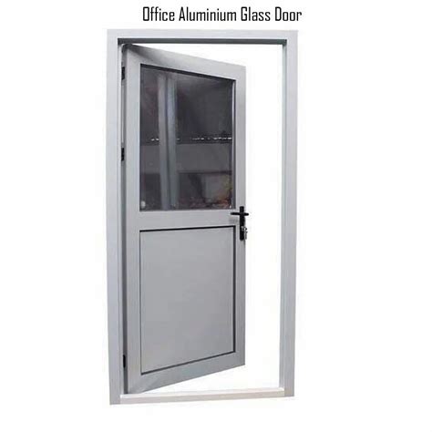 Light Grey Hinged Office Aluminium Glass Door Height Inch Size