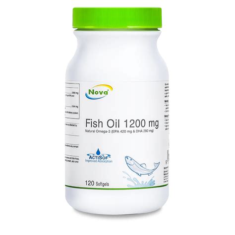 Nova Fish Oil Natural Omega 3 Supplements 1200mg EPA DHA Irfa