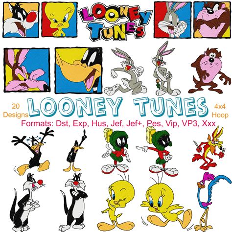 Looney Tunes Embroidery Files Designs Inch Hoop Daffy Etsy