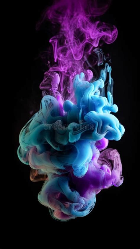 A Colorful Smoke Trail is Shown in the Air. Stock Image - Image of ...