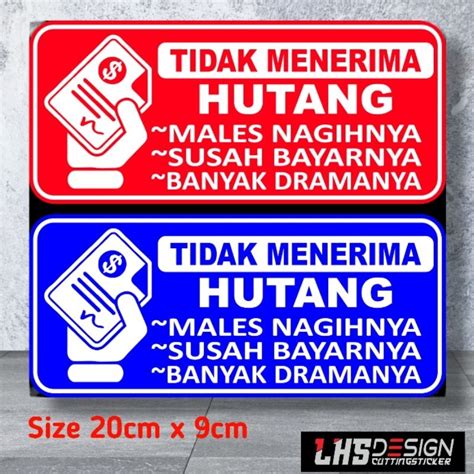 Jual Sticker Vinyl Tidak Menerima Hutang Shopee Indonesia