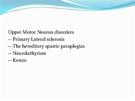 Motor Neuron Diseases Classification Lower Motor Neurons Disorders