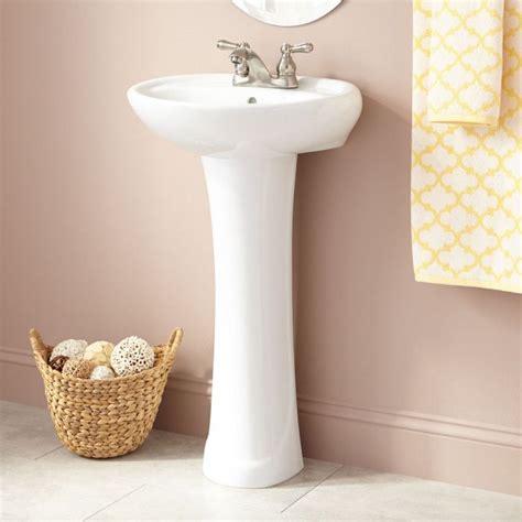 Small Corner Pedestal Sink Bathroom