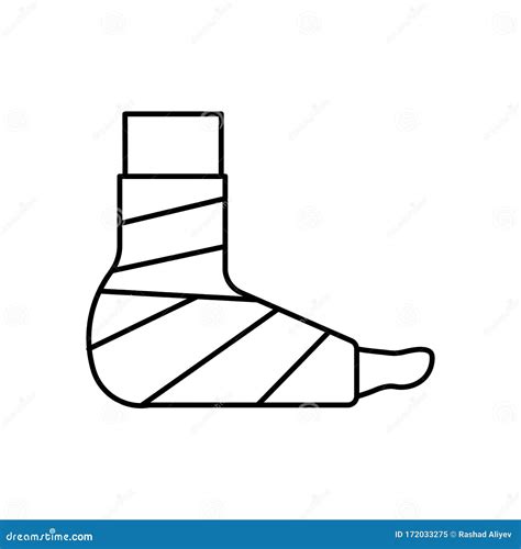 Bandage Foot Gypsum Leg Icon Simple Line Outline Vector Orthopedics