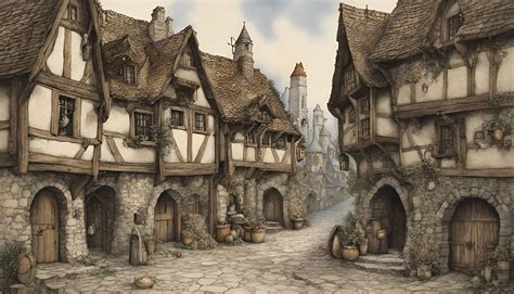 Medieval Town With Houses Around A Square By Daveyai On Deviantart