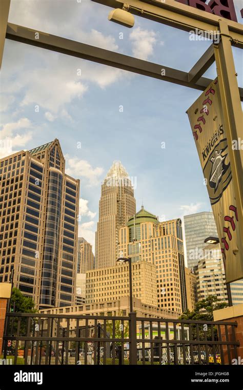 Charlotte North Carolina City Skyline From Bbt Ballpark Stock Photo Alamy