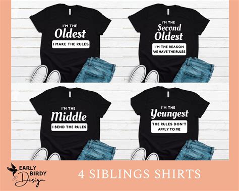 Sibling Shirts Set Of 4 Cute Sister Shirts Perfect For Etsy Sister