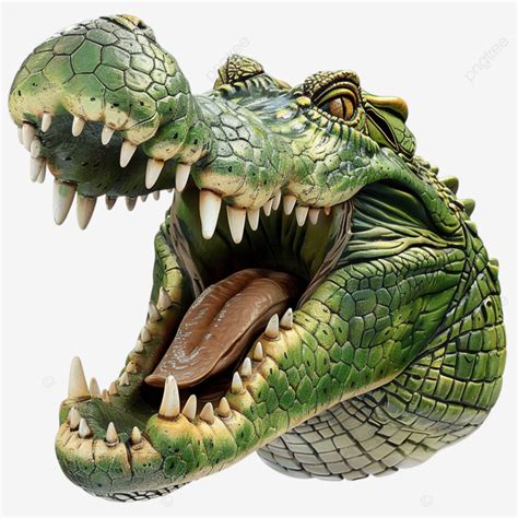 Crocodile Character Head With Bared Teeth, Crocodile, Alligator ...