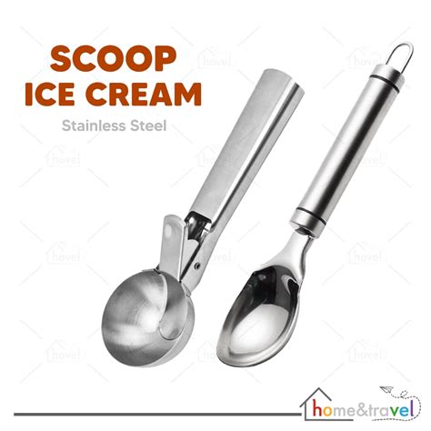 Jual HOVELSHOP Sendok Takar Es Krim Stainless Steel Ice Cream Scoop