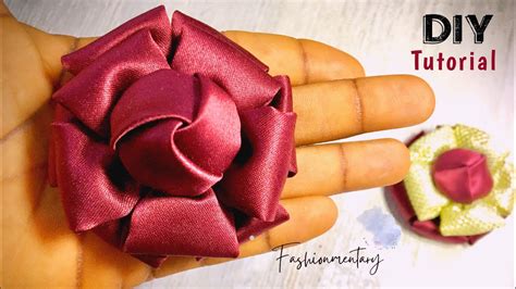 Diy Easy Satin Fabric Flower Tutorial How To Make Satin Rose