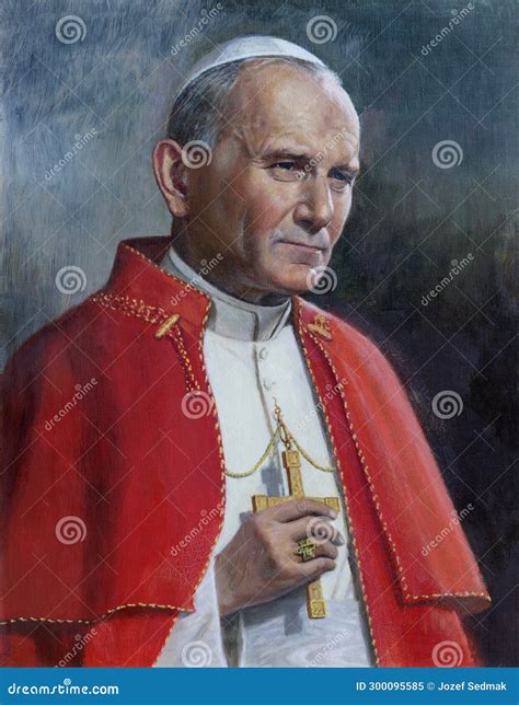 Rome Italy August The Portrait Of Pope St John Paul Ii In