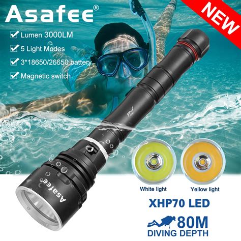 Asafee Lm Da Ultra Bright P Led Diving Flashlight Scuba Fishing