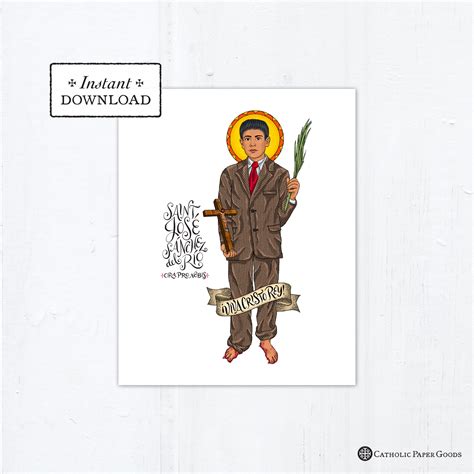 Saint José Sánchez del Río Frameable Art Print - Instant Download - DIY