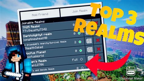 Join My Top Free Best Minecraft Realms Ps Xbox Pc Mcpe