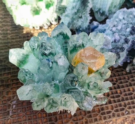 Green Ghost Quartz Crystal Cluster Crystal Cluster Stones - Etsy