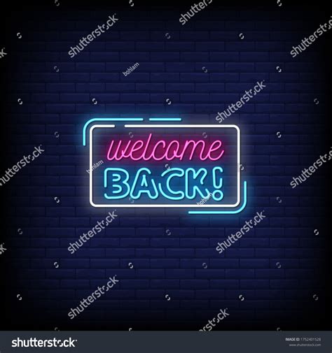 Welcome Back Neon Signs Style Text Vector Royalty Free Stock Vector