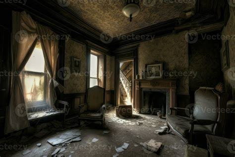 Abandoned haunted interior house. Generate Ai 23440767 Stock Photo at ...