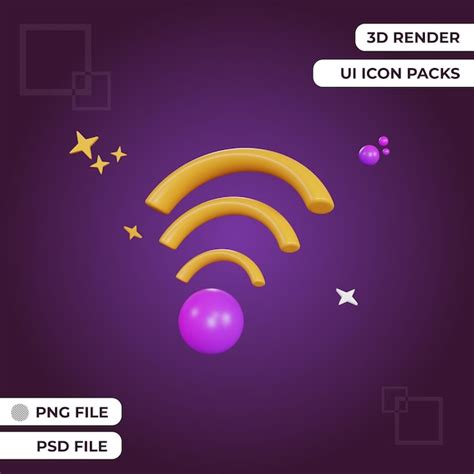 Renderiza O D Ui Wifi Cone Objeto Psd Premium Psd Premium