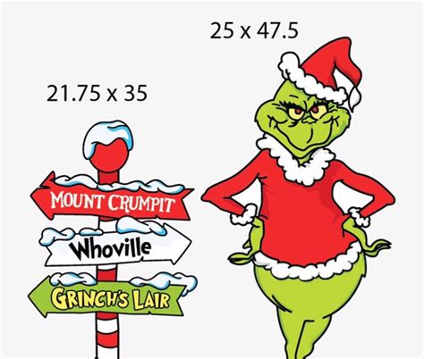 Grinch Yard Decoration 4 FEET GRINCH Grinch Whoville Sign | Etsy