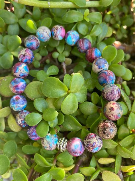 Sea Sediment Imperial Jasper Beaded Bracelet Etsy