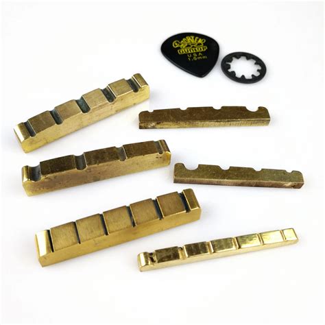 1 Piece Solid Brass Metal Electric Guitar Nut Bass Nut For St Tele Lp Guitars 4 String 5 String