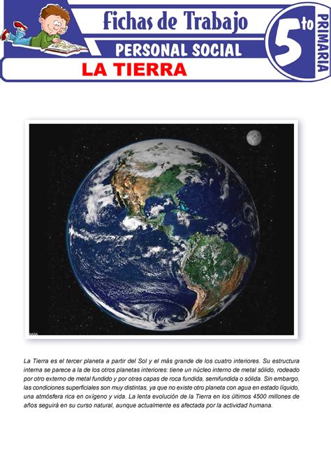 La Tierra Para Quinto Grado De Primaria La Tierra Es El Tercer