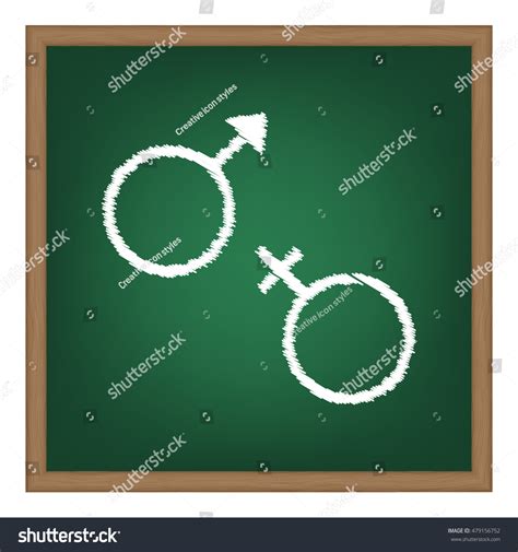 Sex Symbol Sign White Chalk Effect Vector Có Sẵn Miễn Phí Bản Quyền