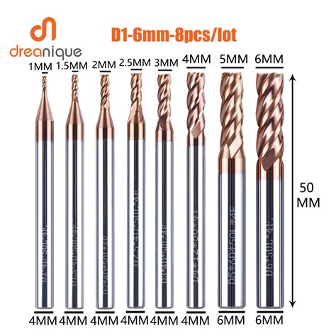 DREANSpan8 Pi Ces Lot Ensemble De Fraises En Bout En Acier Au Tungst Ne