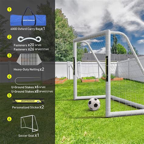 Partronum Soccer Goal For Backyard 12x68x66x4 Soccer Goals With 2