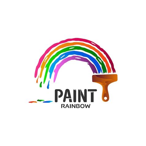 Premium Vector | Paint with rainbow logo design