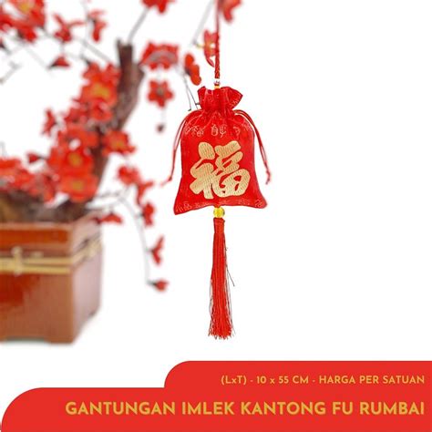 Jual Gantungan Imlek Kantong Rumbai Kain Satin Cheongsa Sincia Chinese