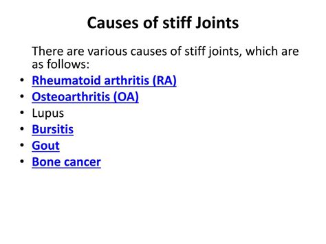 PPT - Stiff Joints : Overview, Causes, Symptoms, Sign and Treatment ...