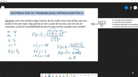 8 Distribución Hipergeometrica Teoria Y Ejercicios Youtube