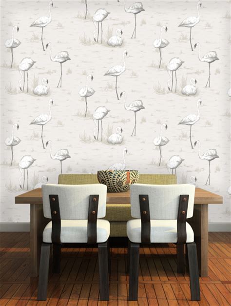 Flamingos Wallpaper Soft Grey By Cole And Son 95 8046 In 2021