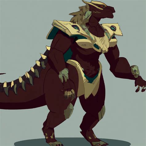 Massive Anthropomorphic Komodo Dragon Demon Warrior Openart