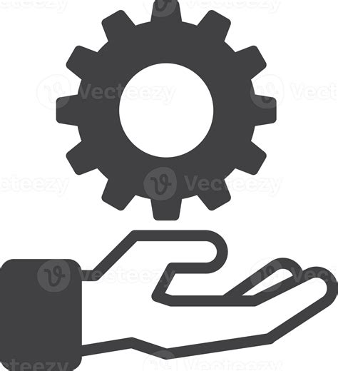 Hands And Cogs Illustration In Minimal Style 16414873 Png