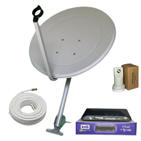 Antena Parabolica 60cm Banda Ku 5g C Midiabox B5 Century Lnb E Cabo