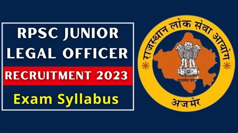 RPSC JLO Exam Syllabus 2023 आरपएसस न जर कय जनयर लगल ऑफसर