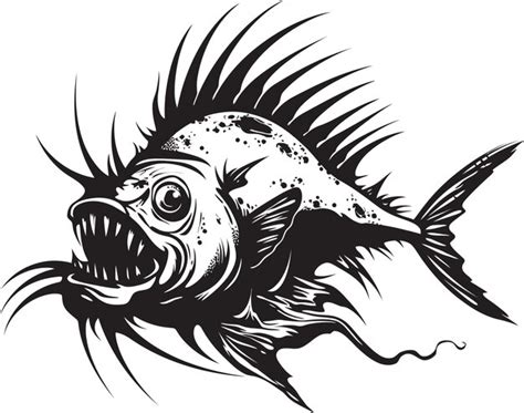 Premium Vector Malevolent Motion Angular Creature Fish Iconic Emblem